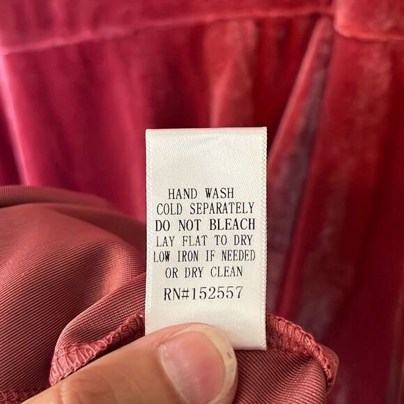 NWT Polagram Pink Velvet Midi Dress Small - Picture 6 of 6
